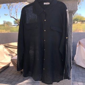 Black slightly used 100% Linen w/ 2% Rayon/Spandex